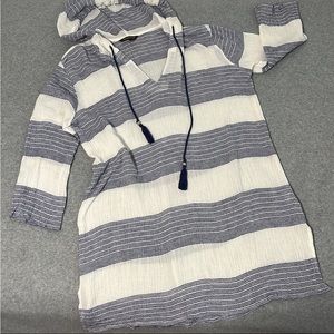 Spiaggia Dolce Swim Coverup Mini Dress Size Small Hooded Beach Coastal
